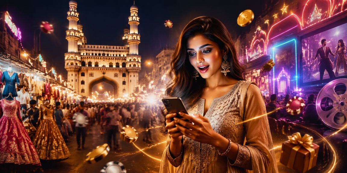 Hyderabad Charminar area with people engaging in sports betting apps
