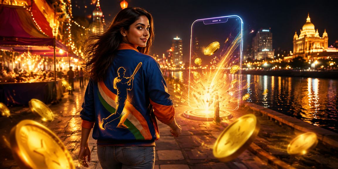 Night market scene with cricket and casino culture in Pune